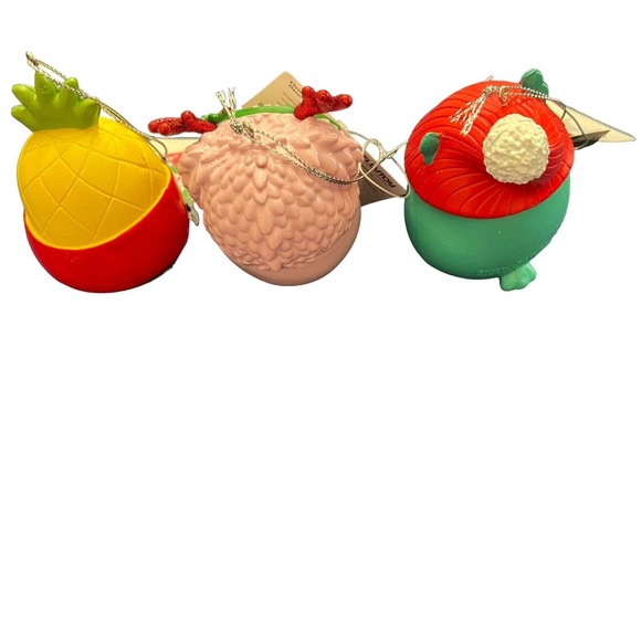 New Lot Of 3 Kurt Adler Squish mallow Ornaments (Pineapple,Bigfoot &Owl) 2.5-3” - Picture 3 of 9